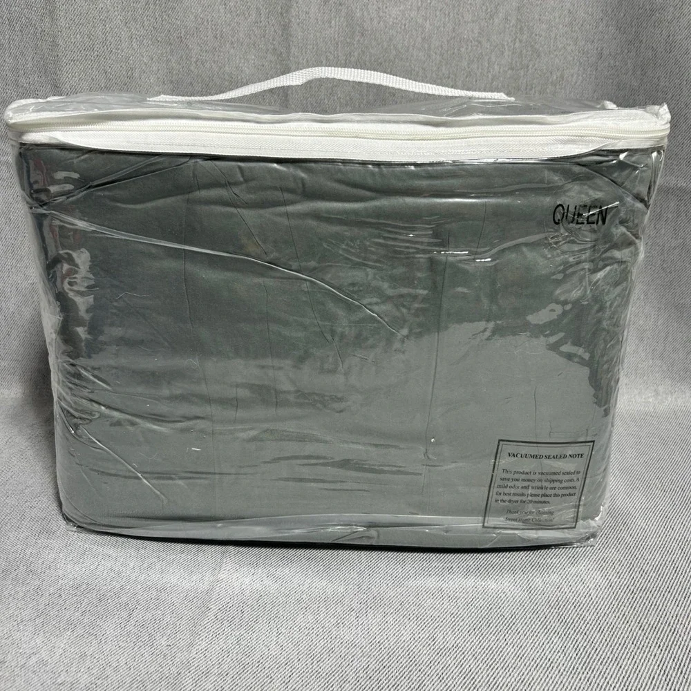 Sweet Home Collection Pintuck Comforter Set Queen Grey 8 Piece Bed In A Bag‎
